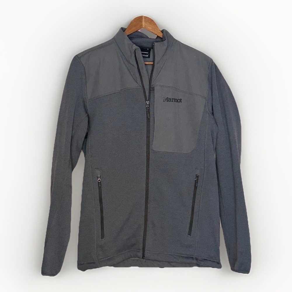 Marmot Women's Gray‎ Performance Fleece Jacket Full Zip Stretch Outdoor Hiking S